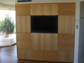 Timber Veneer TV Cabinet with Alternating Grain Directions